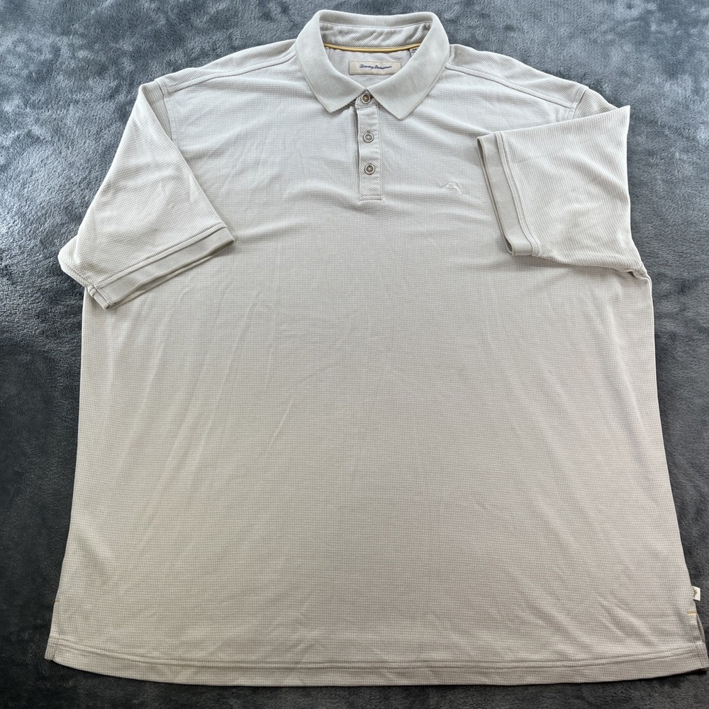 Tommy‎ Bahama Men's All Square Knit Polo Shirt Sand Beige Size XXL T22043